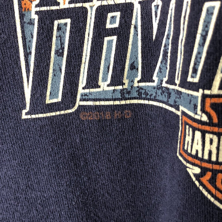 Harley-Davidson Long Sleeve T-Shirt, Men's XXL cotton navy blue type Vintage Second Hand