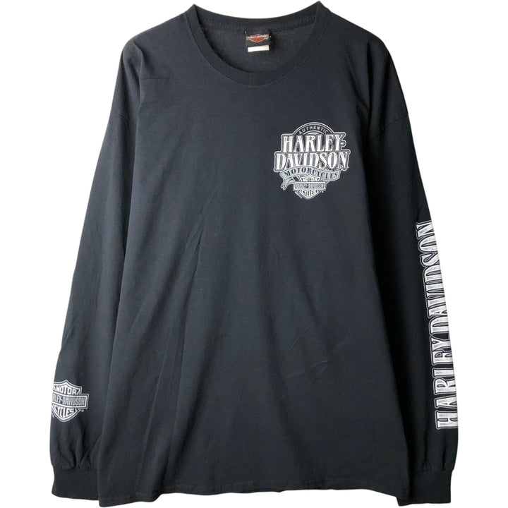 Harley-Davidson Long Sleeve T-Shirt, Men's XXL cotton black type Vintage Second Hand