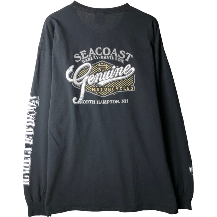 Harley-Davidson Long Sleeve T-Shirt, Men's XXL cotton black type Vintage Second Hand