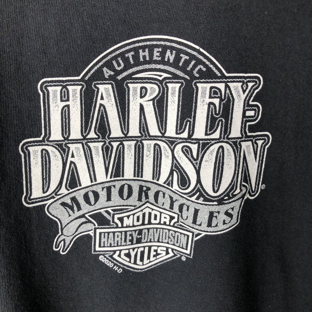 Harley-Davidson Long Sleeve T-Shirt, Men's XXL cotton black type Vintage Second Hand