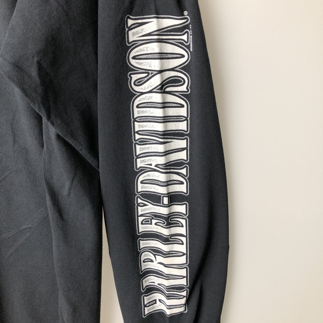 Harley-Davidson Long Sleeve T-Shirt, Men's XXL cotton black type Vintage Second Hand