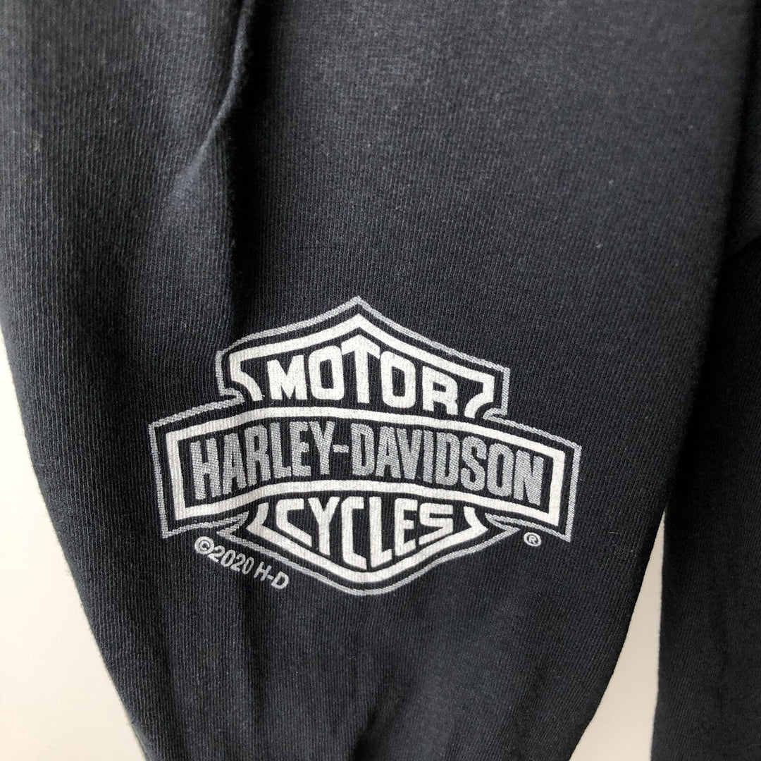 Harley-Davidson Long Sleeve T-Shirt, Men's XXL cotton black type Vintage Second Hand