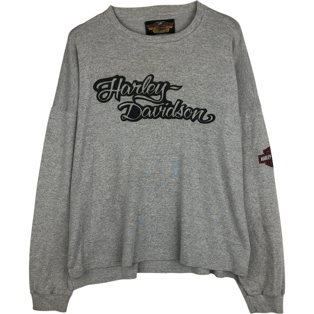 Harley-Davidson Long Sleeve T-Shirt, Men's XXL unclear gray type Vintage Second Hand