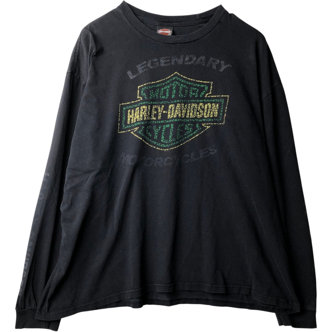 Big Size Harley-Davidson Motorcycle Long-Sleeve T-Shirt (Men's XXXL equivalent) cotton black type Vintage Second Hand