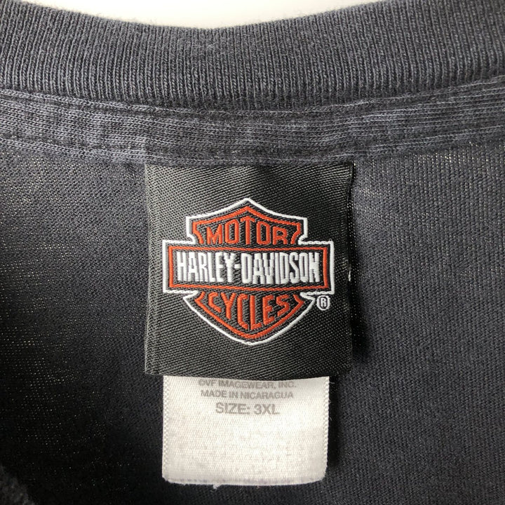 Big Size Harley-Davidson Motorcycle Long-Sleeve T-Shirt (Men's XXXL equivalent) cotton black type Vintage Second Hand