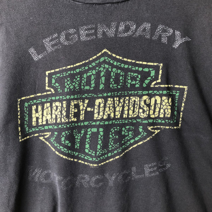 Big Size Harley-Davidson Motorcycle Long-Sleeve T-Shirt (Men's XXXL equivalent) cotton black type Vintage Second Hand