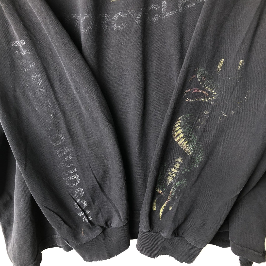 Big Size Harley-Davidson Motorcycle Long-Sleeve T-Shirt (Men's XXXL equivalent) cotton black type Vintage Second Hand