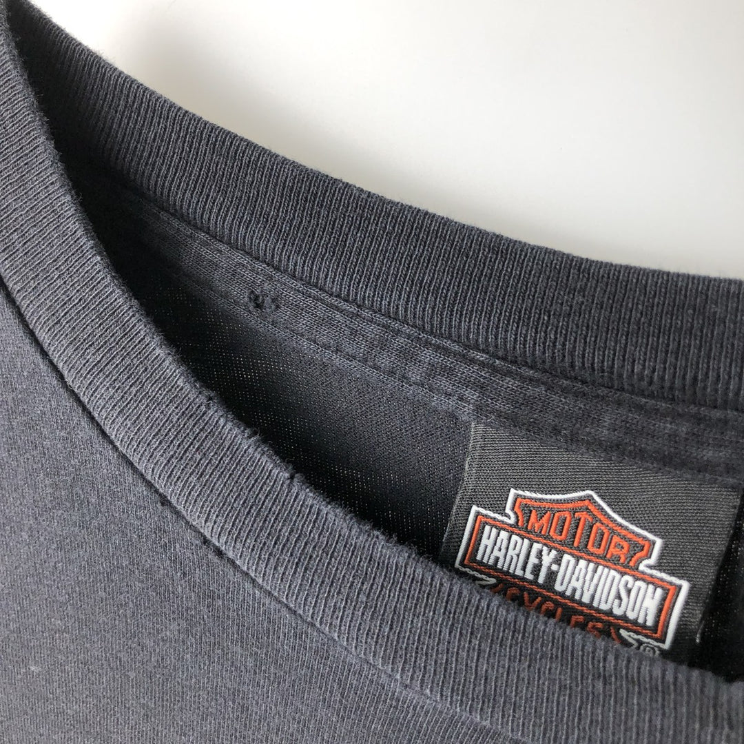 Big Size Harley-Davidson Motorcycle Long-Sleeve T-Shirt (Men's XXXL equivalent) cotton black type Vintage Second Hand