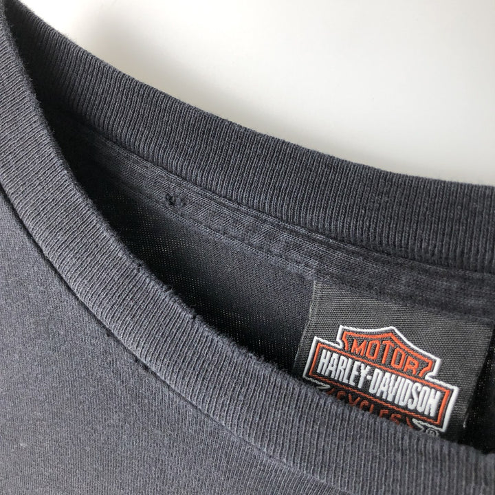 Big Size Harley-Davidson Motorcycle Long-Sleeve T-Shirt (Men's XXXL equivalent) cotton black type Vintage Second Hand