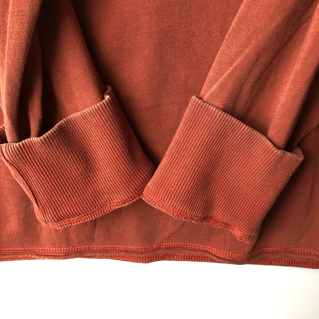 Harley-Davidson Eagle Pattern Henley Neck Motorcycle Back Print Long-Sleeve T-Shirt (Men's Size L) unclear red type reddish brown Vintage Second Hand