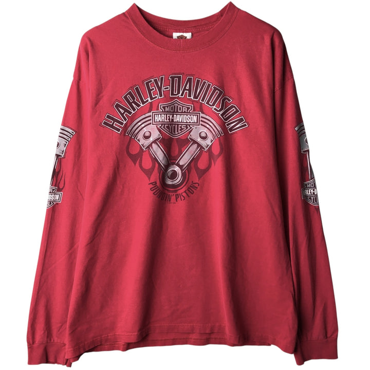 Harley-Davidson Stars and Stripes Eagle Pattern Long-Sleeve T-Shirt (Men's XL equivalent) cotton red type Vintage Second Hand