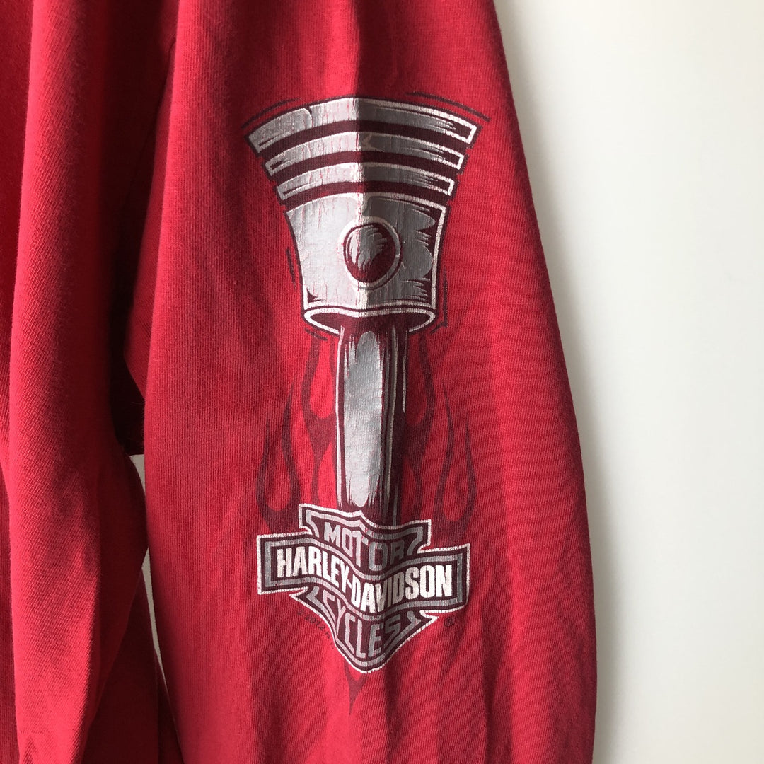 Harley-Davidson Stars and Stripes Eagle Pattern Long-Sleeve T-Shirt (Men's XL equivalent) cotton red type Vintage Second Hand