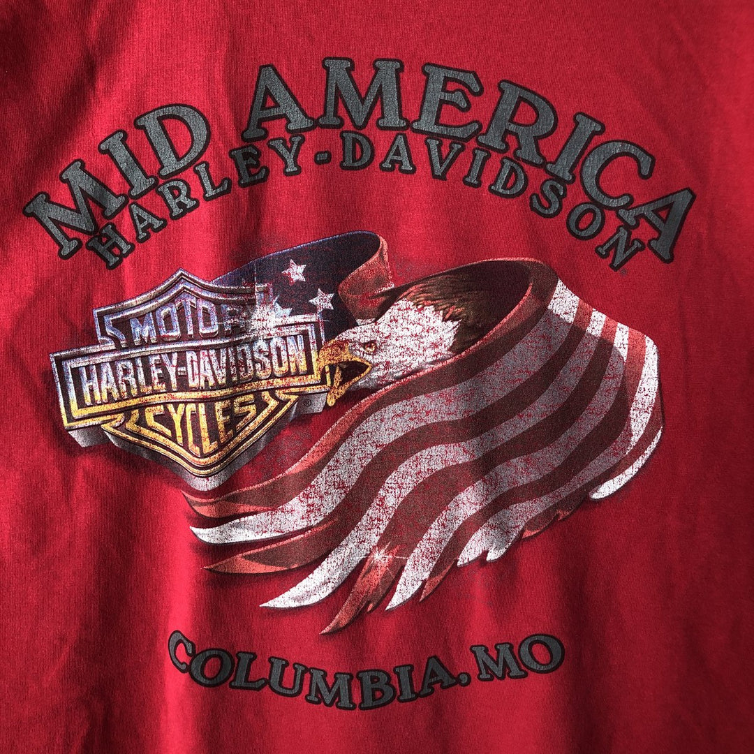 Harley-Davidson Stars and Stripes Eagle Pattern Long-Sleeve T-Shirt (Men's XL equivalent) cotton red type Vintage Second Hand