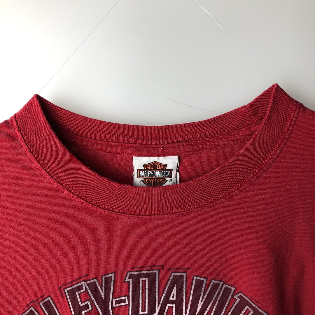 Harley-Davidson Stars and Stripes Eagle Pattern Long-Sleeve T-Shirt (Men's XL equivalent) cotton red type Vintage Second Hand