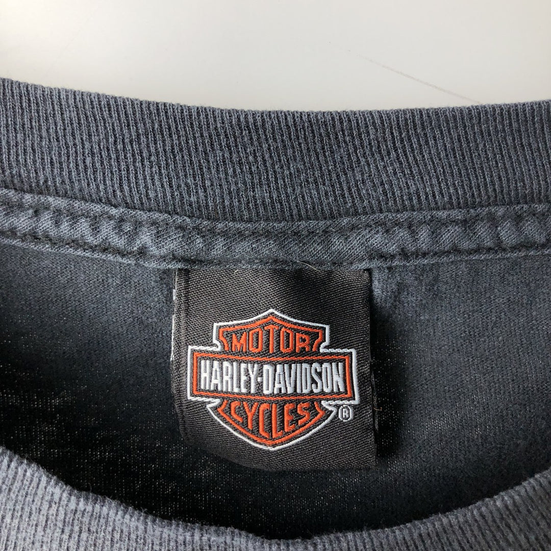 Harley-Davidson Animal Pattern Eagle Pattern Long-Sleeve T-Shirt (Men's XL equivalent) cotton black type Vintage Second Hand