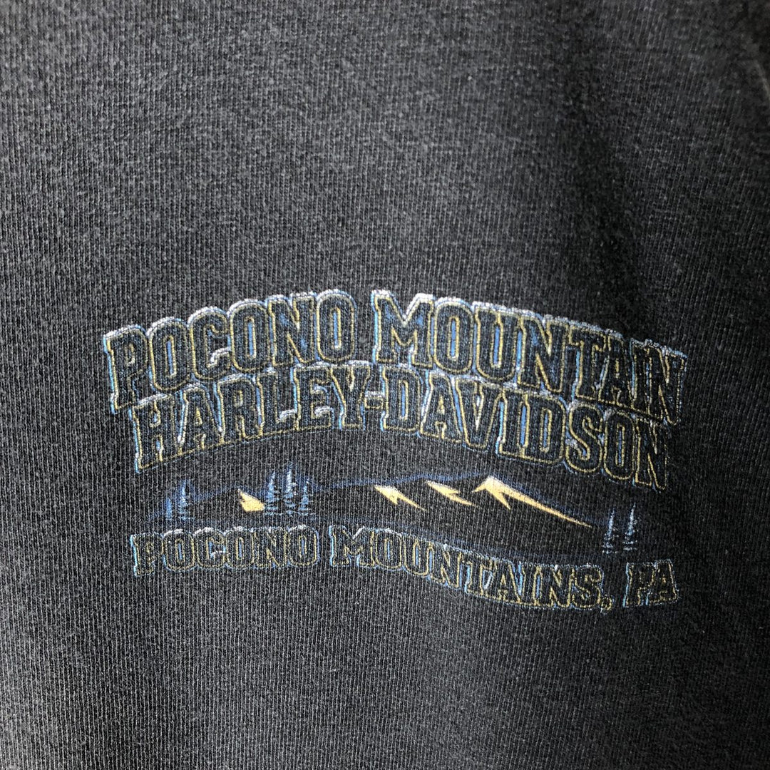 Harley-Davidson Animal Pattern Eagle Pattern Long-Sleeve T-Shirt (Men's XL equivalent) cotton black type Vintage Second Hand
