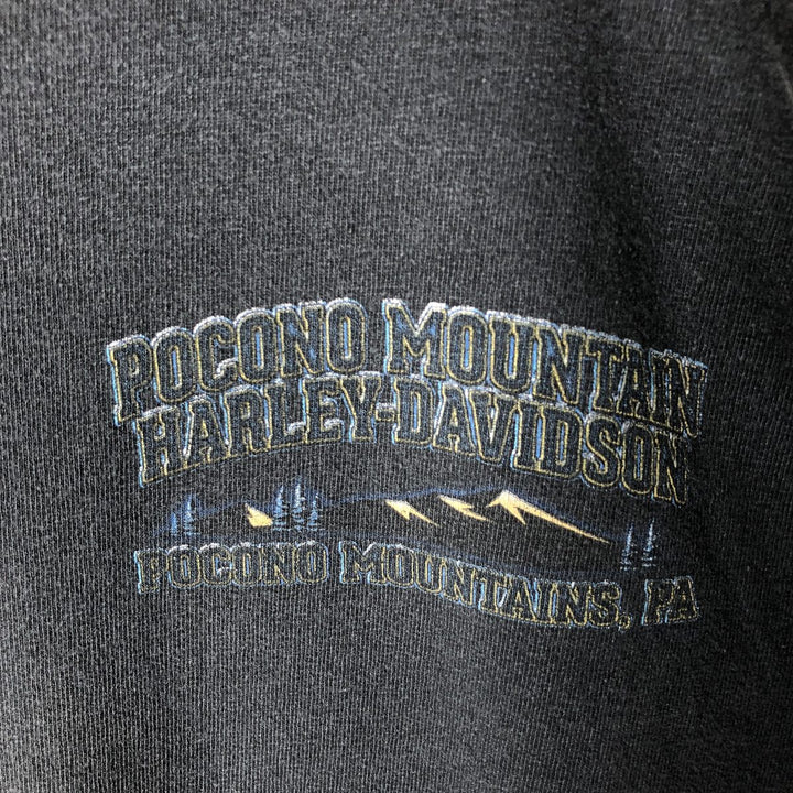 Harley-Davidson Animal Pattern Eagle Pattern Long-Sleeve T-Shirt (Men's XL equivalent) cotton black type Vintage Second Hand