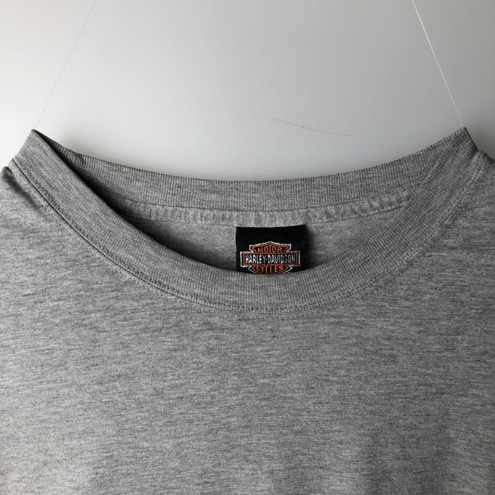 2000'S Harley-Davidson Motorcycle Long Sleeve T-Shirt, Made in USA, Men's Size XXL cotton gray type Vintage Second Hand