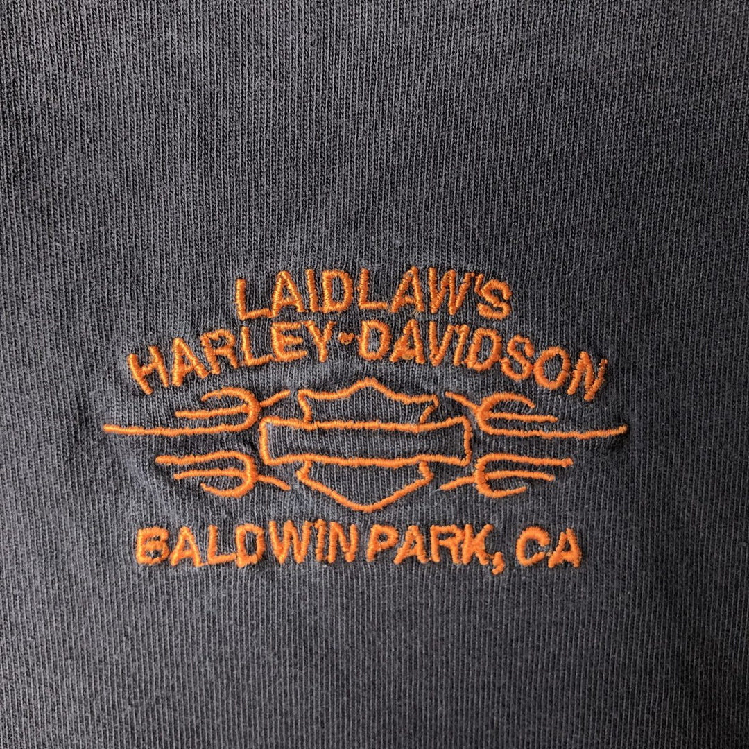 Harley-Davidson Tribal Motorcycle Long-Sleeve T-Shirt (Men's Size L) cotton black type Vintage Second Hand