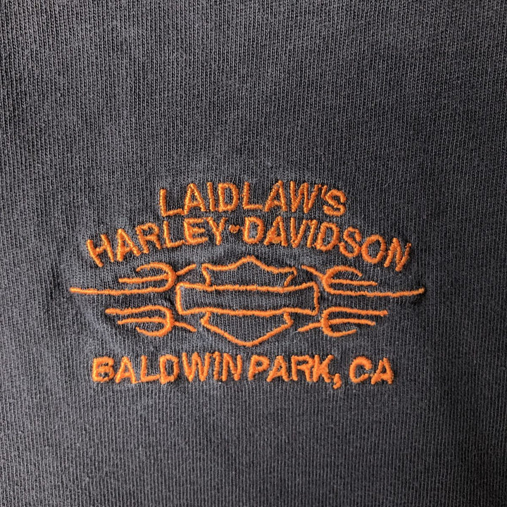 Harley-Davidson Tribal Motorcycle Long-Sleeve T-Shirt (Men's Size L) cotton black type Vintage Second Hand