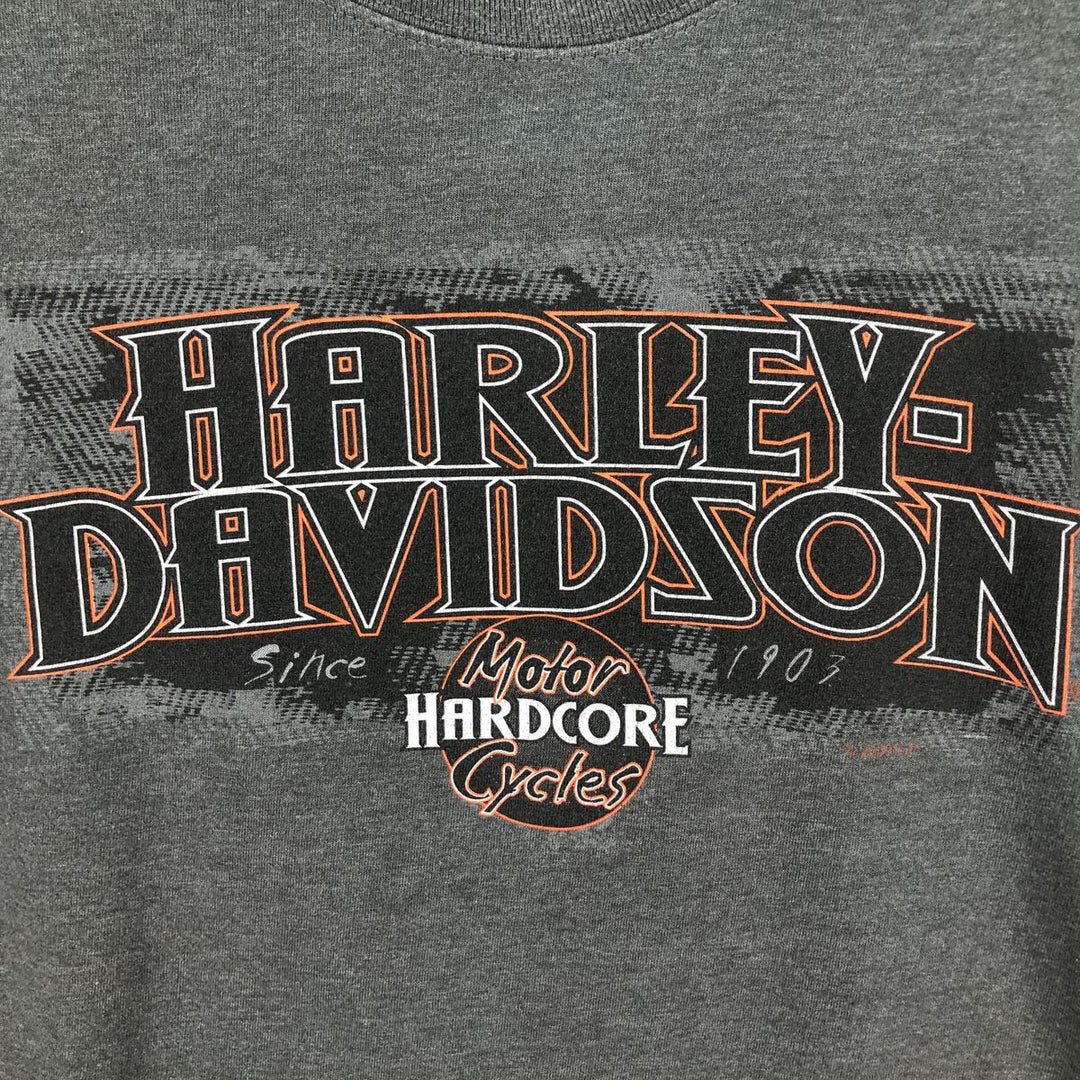 Harley-Davidson Long Sleeve T-Shirt Made in USA Men's Size L cotton gray type Vintage Second Hand