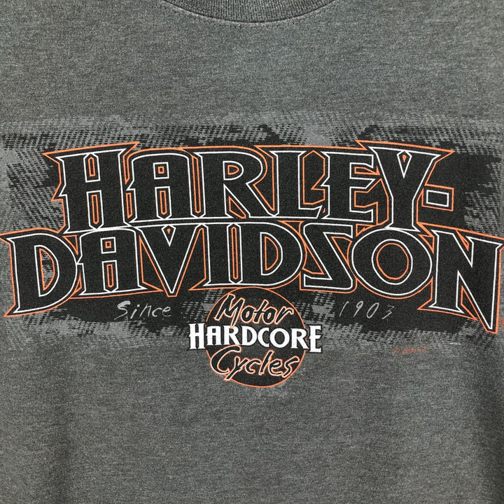 Harley-Davidson Long Sleeve T-Shirt Made in USA Men's Size L cotton gray type Vintage Second Hand