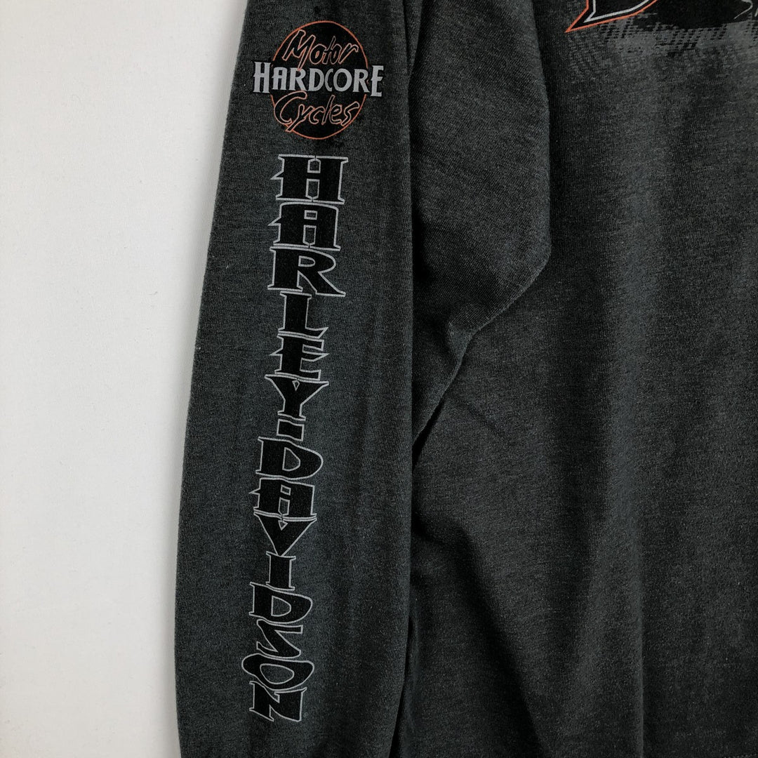 Harley-Davidson Long Sleeve T-Shirt Made in USA Men's Size L cotton gray type Vintage Second Hand