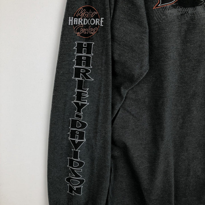 Harley-Davidson Long Sleeve T-Shirt Made in USA Men's Size L cotton gray type Vintage Second Hand