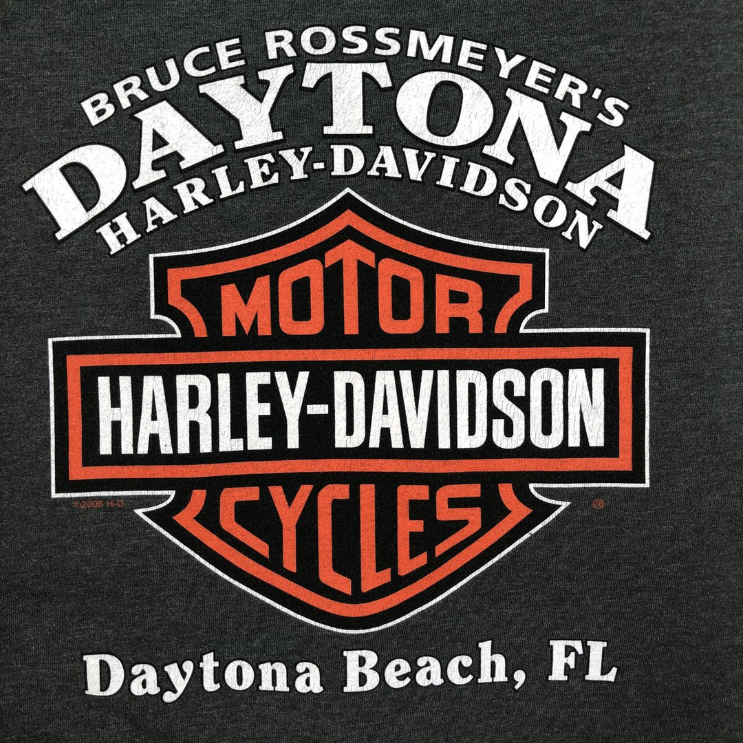 Harley-Davidson Long Sleeve T-Shirt Made in USA Men's Size L cotton gray type Vintage Second Hand