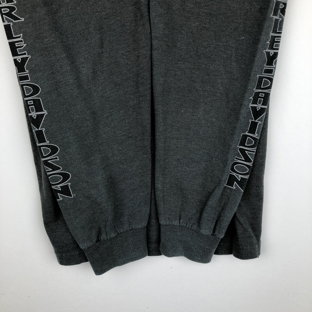 Harley-Davidson Long Sleeve T-Shirt Made in USA Men's Size L cotton gray type Vintage Second Hand