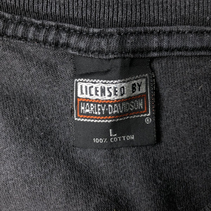 90'S Harley-Davidson Motorcycle Long Sleeve T-Shirt, Made in USA, Men's Size L cotton black type Vintage Second Hand