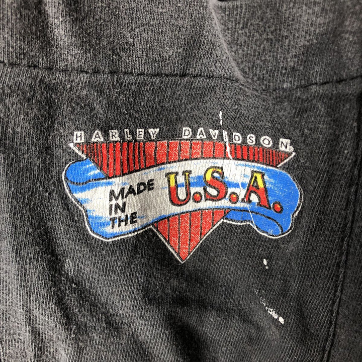 90'S Harley-Davidson Motorcycle Long Sleeve T-Shirt, Made in USA, Men's Size L cotton black type Vintage Second Hand