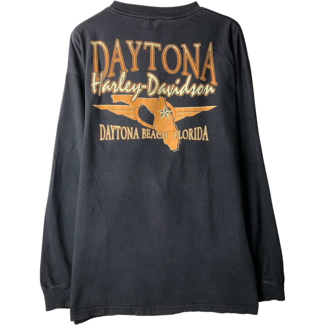 90'S Harley-Davidson long-sleeved T-shirt, Made in USA, Men's XL, Vintage cotton black type Vintage Second Hand