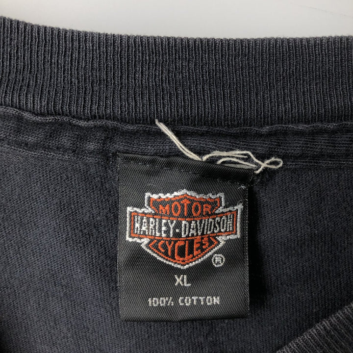 90'S Harley-Davidson long-sleeved T-shirt, Made in USA, Men's XL, Vintage cotton black type Vintage Second Hand