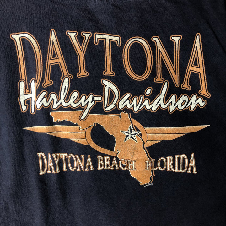 90'S Harley-Davidson long-sleeved T-shirt, Made in USA, Men's XL, Vintage cotton black type Vintage Second Hand