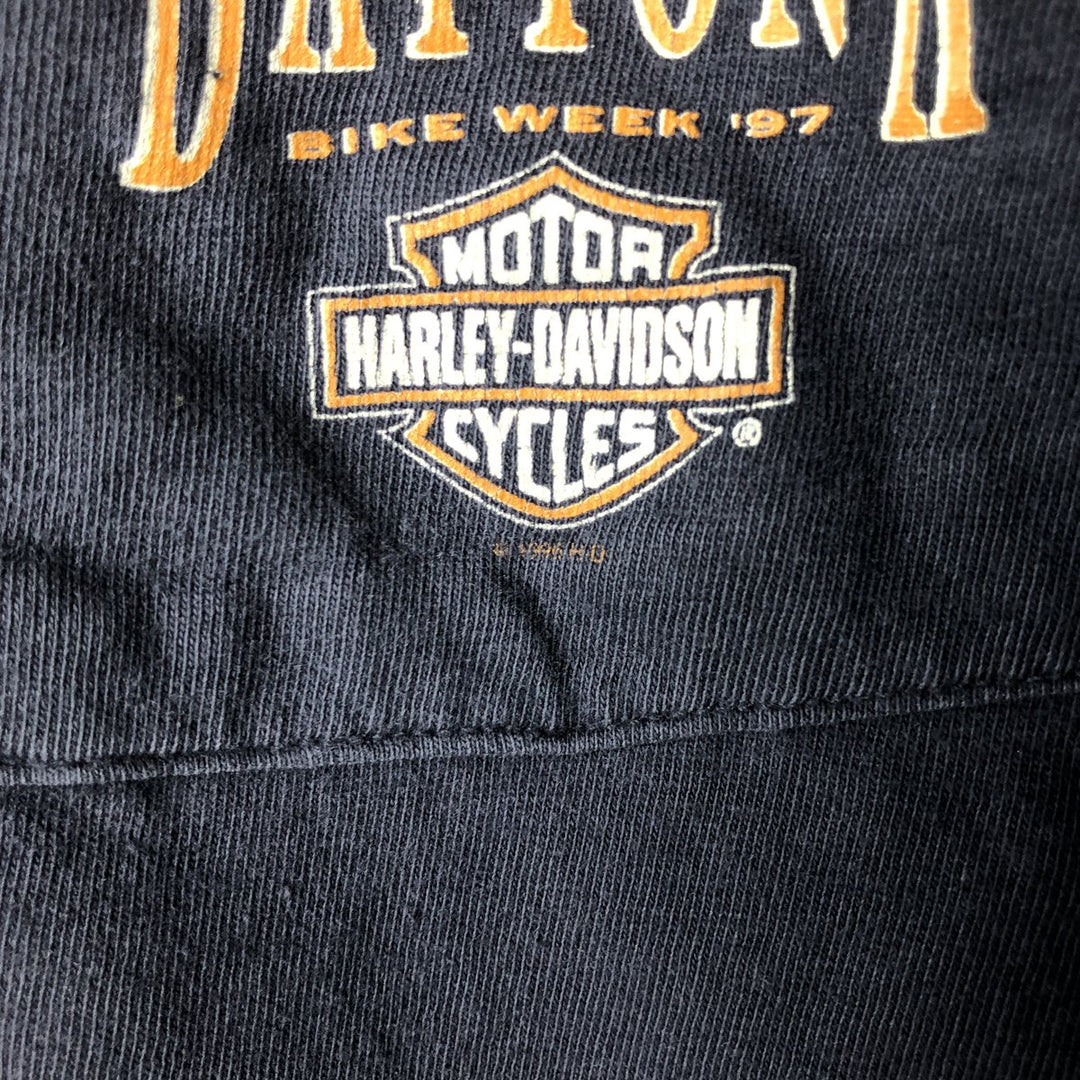 90'S Harley-Davidson long-sleeved T-shirt, Made in USA, Men's XL, Vintage cotton black type Vintage Second Hand