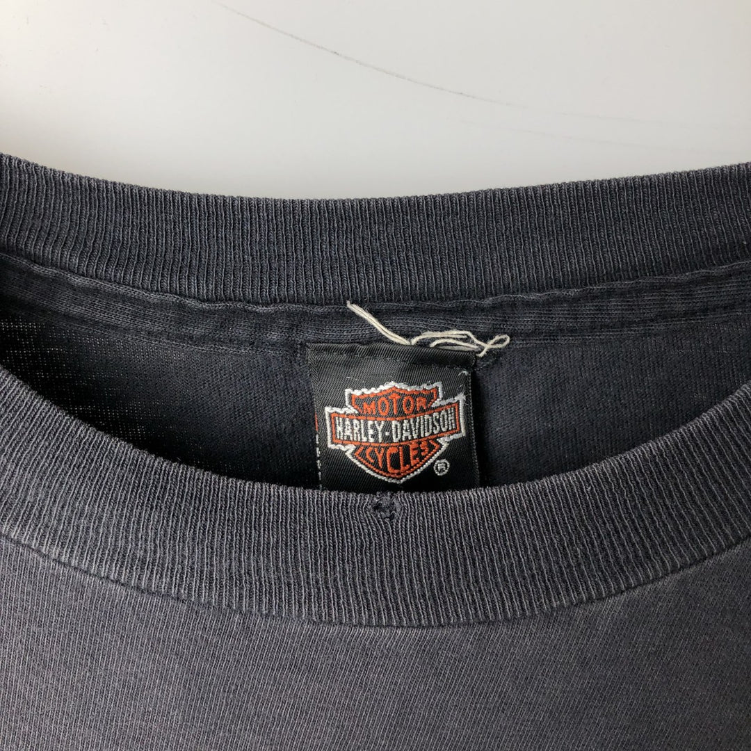 90'S Harley-Davidson long-sleeved T-shirt, Made in USA, Men's XL, Vintage cotton black type Vintage Second Hand