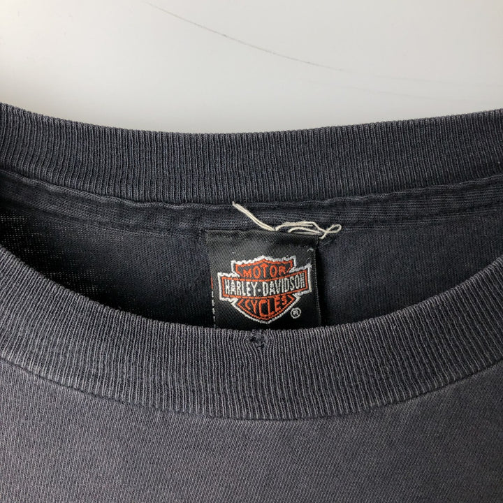90'S Harley-Davidson long-sleeved T-shirt, Made in USA, Men's XL, Vintage cotton black type Vintage Second Hand