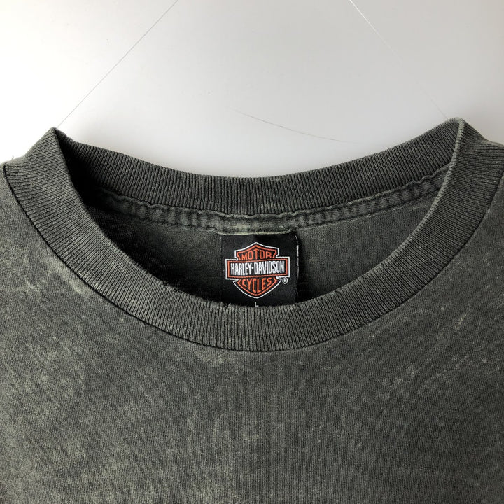 Harley-Davidson Long Sleeve T-Shirt Made in USA Men's Size L cotton Charcoal Vintage Second Hand