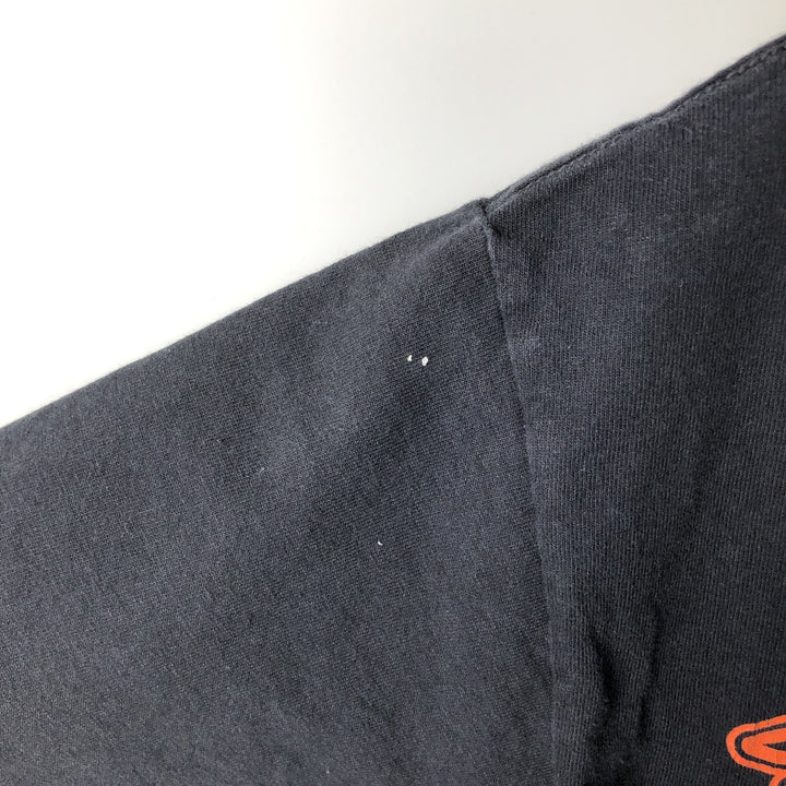 2000'S ALSTYLE Eagle Pattern Parody Motorcycle Long-Sleeve T-Shirt (Men's Size M) cotton black type Vintage Second Hand