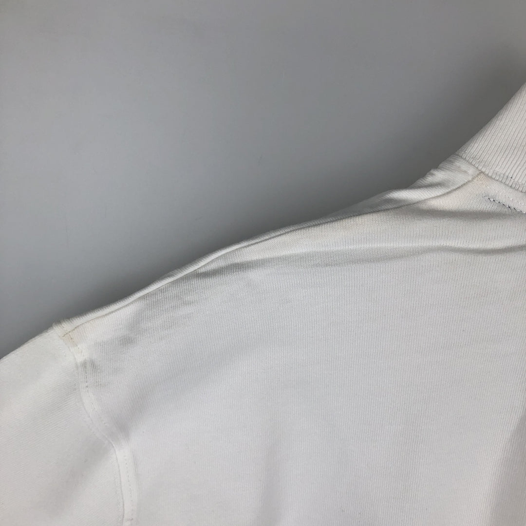 Harley-Davidson Fire Pattern Mock Neck Long-Sleeve T-Shirt (Men's Size M) cotton white type Vintage Second Hand