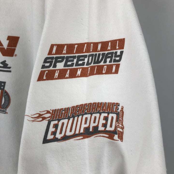 Harley-Davidson Motorcycle American Flag Pattern Long-Sleeve T-Shirt (Men's Size M) unclear white type Vintage Second Hand