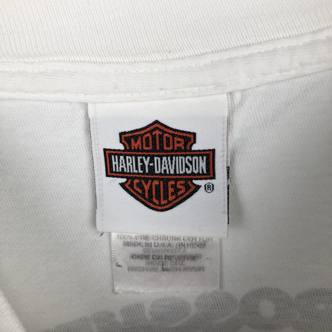 Harley-Davidson Long Sleeve T-Shirt Made in USA Men's Size L cotton white type Vintage Second Hand