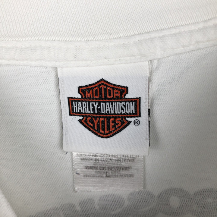 Harley-Davidson Long Sleeve T-Shirt Made in USA Men's Size L cotton white type Vintage Second Hand