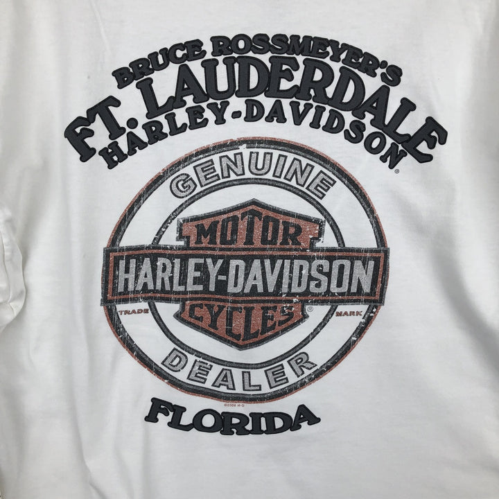Harley-Davidson Long Sleeve T-Shirt Made in USA Men's Size L cotton white type Vintage Second Hand