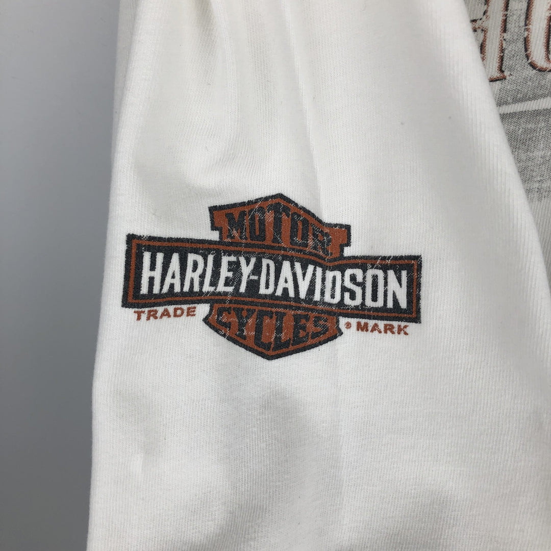 Harley-Davidson Long Sleeve T-Shirt Made in USA Men's Size L cotton white type Vintage Second Hand