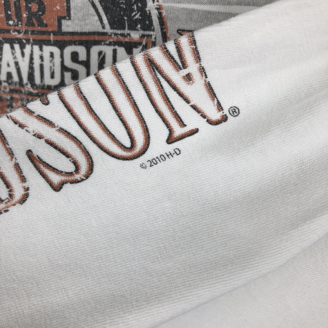 Harley-Davidson Long Sleeve T-Shirt Made in USA Men's Size L cotton white type Vintage Second Hand