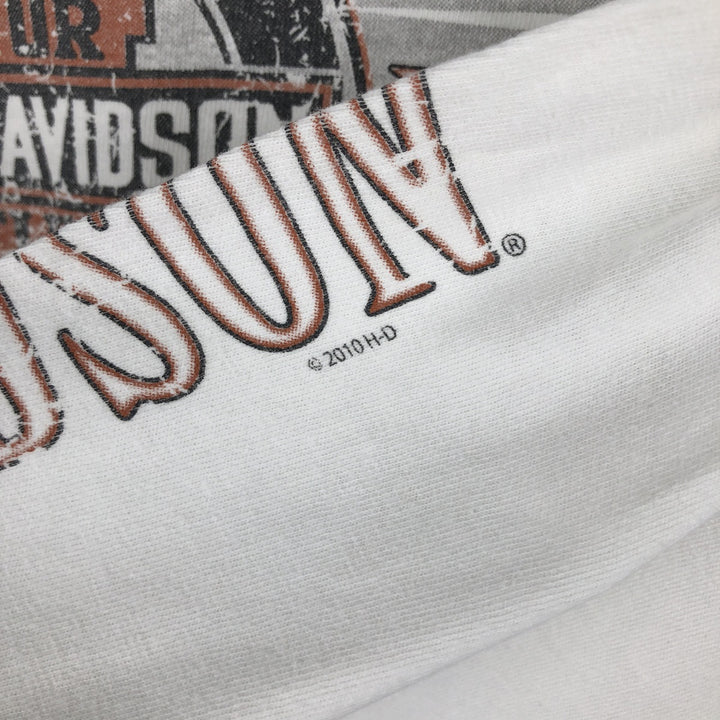 Harley-Davidson Long Sleeve T-Shirt Made in USA Men's Size L cotton white type Vintage Second Hand