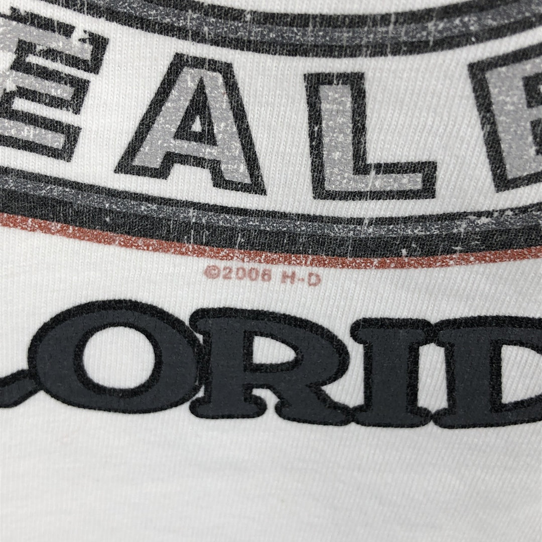 Harley-Davidson Long Sleeve T-Shirt Made in USA Men's Size L cotton white type Vintage Second Hand