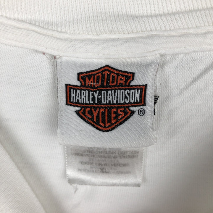 Harley-Davidson Long Sleeve T-Shirt, Men's XL Size unclear white type Vintage Second Hand